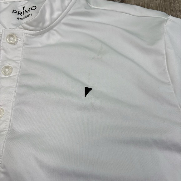 Primo Golf Polo Shirt Blade Collar Henley Performance White Short Sleeve Men's M - Picture 6 of 15